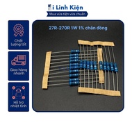 Resistor 1W 27R-270R 1% copper pin bag of 20.