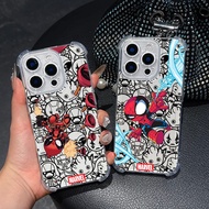 Funny Marvel Deadpool Spiderman Clear Phone Case For Samsung A57 A37 A56 5G A55 A54 A53 A17 A16 A15 