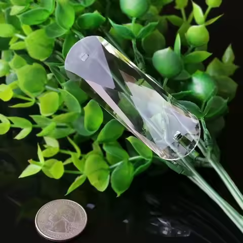 Camal 2pcs K9 76mm Faceted Round Head Rectangle Crystal Spacer Pendant Lamp Prism Part Chandelier Su