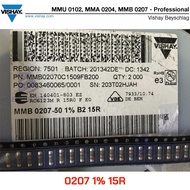 100PCS VISHAY 0207 1% 15R SMD Thin Film MELF high precision Resistor Cylindrical Resistor MMB02070C1