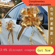 YQ51 Shanye Wedding Car Latte Art Wedding Car Reflector Door Handle Handmade Flower Bow Decoration Wedding Ribbon Garlan