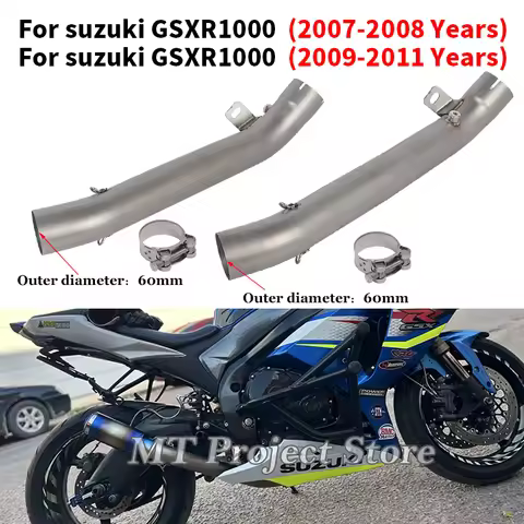 Slip On For SUZUKI GSXR1000 GSXR 1000 K7 K8 K9 L1 2007 - 2011 Motorcycle Exhaust Systems Middle Link