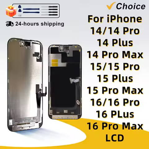 Tested AA+ OLED INCELL Display For iPhone 13 14 15 16 Pro Max LCD 3D True Tone 16E 14 15 Plus Touch 