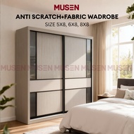 ⭐Siap Pasang⭐ MUSEN KYRA Almari 5x8/6x8/8x8 Wardrobe Sliding Door / Almari Baju / Anti-Jump / Anti S