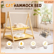 Wooden Double Cat Hammock Swing Bed Cat Hammock Bed Cat Bed Cat Nest Hanging Cat House