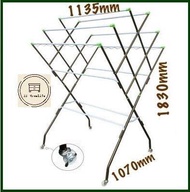 Heavy Duty Foldable clothes hanger-drying rack with wheels /Rak Penyidai Ampaian baju Lipat dengan Roda /户外折叠滑轮晒衣架(2255)