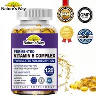 Natures Way Vitamin B Complex Softgels Energy Metabolism Methylated B12 Biotin untuk Rambut dan Kuku