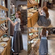 F18 f24 Checkered skirt Qc tag F18 Checkered 85cm