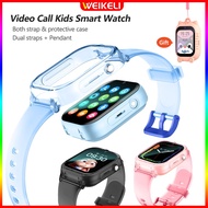 4G Kids Watch Video Call Phone Watch GPS Tracker SOS Call IP67 Waterproof Child Smartwatch Remote Monitoring Clock with Double strap