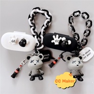For Sony WF-C710N Case Sony WF-C510 Silicone Soft Case Creative Bear Bracelet Keychain Cartoon Silic
