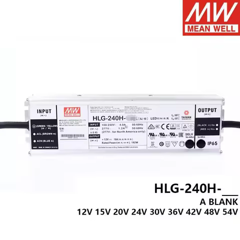 MEAN WELL HLG-240H Switching power supply 12A 15A 24A 30A 36A 42A 48A 54A 240W Constant Voltage + Co