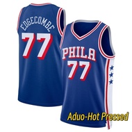 Men's NBA Philadelphia 76ers #77 V. J. Edgecombe 2025 Icon Edition basketball Hot Pressed jerseys