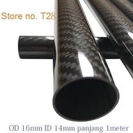 LP99 Carbon Pipe Carbon tube 3K OD 16mm ID 14mm length 1m 1meter OD16mm