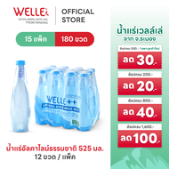New (180 ขวด) Welle Alkaline Mineral Water น้ำแร่เวลล์เล่ 525 มิลลิลิตร 15 แพค จากแหล่งน้ำแร่ระนอง