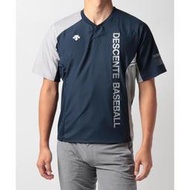 日本進口 DESCENTE 棒壘球 拼色 熱身風衣 短袖風衣 棒球風衣 熱身風衣 (深藍) 現貨供應