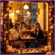 Spooky Ghost Reading Book Acrylic Sun Catcher 2D Holiday Seasonal Decoration Halloween Acrylic Spook
