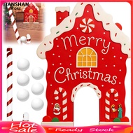 [TSS]☃Christmas Gingerbread Golf Game Set Indoor Party Activity Golf Game with Candy Cane Club And 6