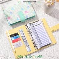 LUCKYSTOREGOODS Binder Notebook, A6 Portable Note Pad, Creative Loose-Leaf PU Leather Savings Book f