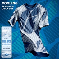 HYS Men's  Tennis Outdoor Sports Top Clothes Fashion Badminton Jersey Short-Sleeved Oversized Runnin