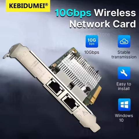 10Gbps Double Port Ethernet Card X540-T2 Chipset PCIE-X8 Nework Extend Adapter Dual Copper 10G RJ45 