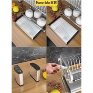 304Stainless Steel Kitchen Rack Wall Storage Dish Rack Plate Tableware Drain Rack Wall-Mounted Double-Layer Dish Rack