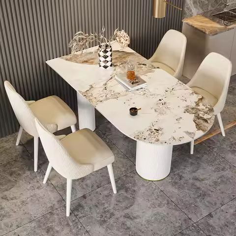 Marble Luxury Dining Table Modern Nordic Designer Lounge Designer Corner Dining Table Reception Cent