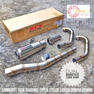 SCK Y15 LC RS EXHAUST OPEN AHM RACING 32MM 35MM DUAL MANIFOLD YAMAHA Y15ZR LC135 HONDA RS150 RSX150