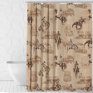 Mocsicka Tirai Mandi Gaya Barat Vintage Rodeo Tirai Tab Mandi Gaya Wild West Farmhouse Country Hiasa