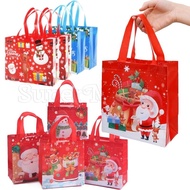 Reusable Xmas Gift Bags With Handle / Christmas Non-woven Fabric Tote Bags / Children's Gift Christmas Decoration / Christmas Gift Organiser Gift Wrapping Bag /