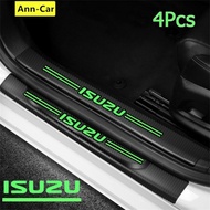 flightcar  【Ann-Car】4pc/Set Car Luminous Door Side Step Sill Strip Carbon Fibre Leather Anti Scratch