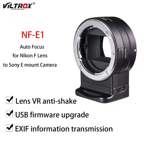 VILTROX NF-E1 Lens Adapter Ring Auto Focus Lens Adapter Aperture Control for Nikon F Lens to Sony E 