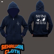 HAKUNA MATATA NAVY ZIPPER HOODIE JACKET - SEKAWAN CLOTHING