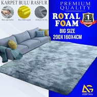 Large rasfur fur carpet 200x160x4cm