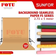 Sunfor Background Backdrop Content Studio Photo Video Seamless Plain Paper Size 2.7x5 Meters FS A2