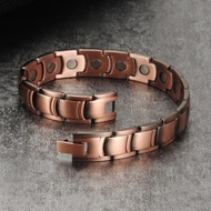 Retro Pure Copper Bracelet Male 12mm Wrist Band Therapy Arthritis Hand Chain Magnetic Energy