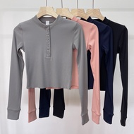 Skims Ladies Long-Sleeved Button-Up Henry Shirt - Casual Top