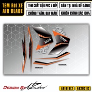 Tem Xe Air Blade 2016 - 2022 Mẫu 125i | AB12 | Decal Chế Xe Máy AB Chất Liệu PVC Cao Cấp Chống Thấm