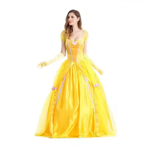 NewBelle Beauty and Beast Costumes Adult Women Female Anime Halloween Carnival Cosplay Costume Belle