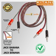 KIATANI - Kabel audio / kabel speaker transparan 2x Jack Banana to 2x Jack Banana -