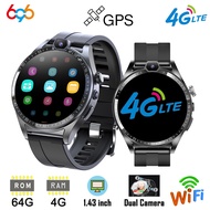696 2023 New 4G LTE  4GB+64GB Smart Watch Video Call Men Women Android System Dual Camera GPS WIFI Sports Fitness Bracelet Face ID Heart Rate NFC SIM Card Smartwatch L01
