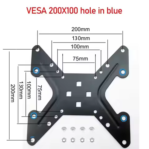 DL-A1 Monitor Mount Extension Bar Parts DIY Accessory VESA100X100 to VESA 200X200 200X100