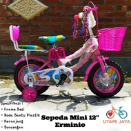 Sepeda Mini Anak Cewek Keranjang rin 12 Interbike JKP velion Erminio