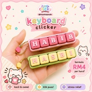Little Clicky Studio | Custom Keyboard Clicker Keychain | Keycap Nama Huruf | Cute Keychain