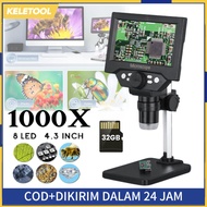 Mikroskop microscope digital g1200 kaca pembesar 12MP layar LCD 7 inci mikroskop digital elektronik
