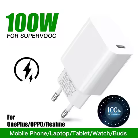 100W SuperVooc charger for OnePlus 13 12 Open Nord 5 Realme GT 7 Note 60X 15 14 Pro OPPO Find x 7 6 