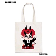 Mascot gmmtv tote bag, white canvas bag, white/