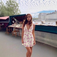 BPX1 Princess Polly 25 New Style Polka Dot/Floral Front Rear V-Neck Mini Dress