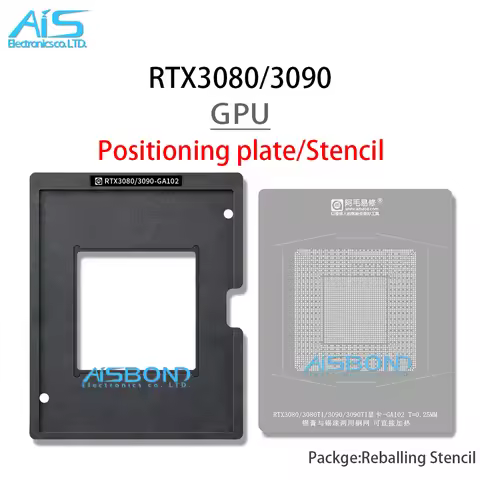 BGA GPU Reballing Stencil Template Station For RTX3080 RTX3080TI RTX3090 RTX3090Ti Positioning Plate