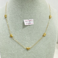 18k Stationary Heart Necklace Premium Stainless 16-18" size