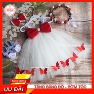 White dress for girls 1 year old, 2 years old, 3 years old, 4 years old, 5 years old to 10 years old